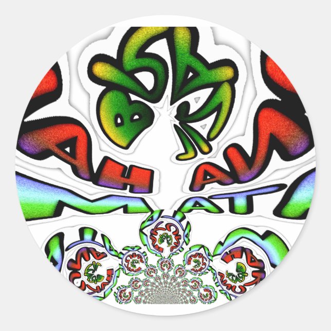 Colourful Hakuna Matata Graffiti Art Print Classic Round Sticker (Front)