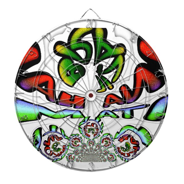 Colourful Hakuna Matata Graffiti Art Print Dartboard (Front)