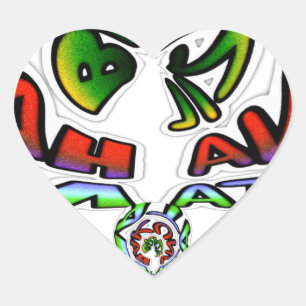 Colourful Hakuna Matata Graffiti Art Print Heart Sticker