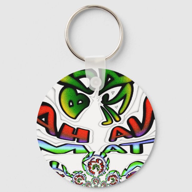 Colourful Hakuna Matata Graffiti Art Print Keychain (Front)