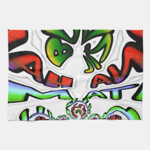 Colourful Hakuna Matata Graffiti Art Print Kitchen Towel