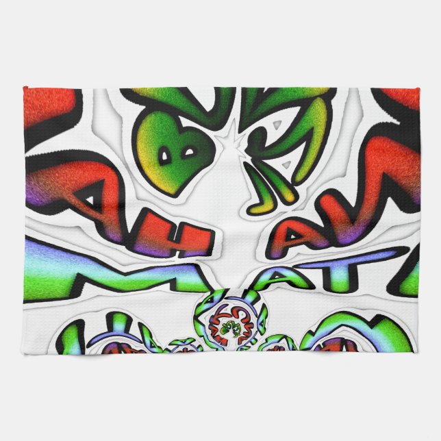 Colourful Hakuna Matata Graffiti Art Print Kitchen Towel (Horizontal)