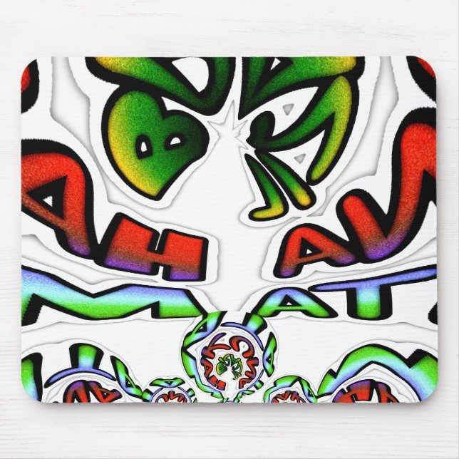 Colourful Hakuna Matata Graffiti Art Print Mouse Pad (Front)