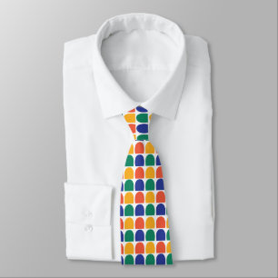 Colourful Half Circle Geometric Tie