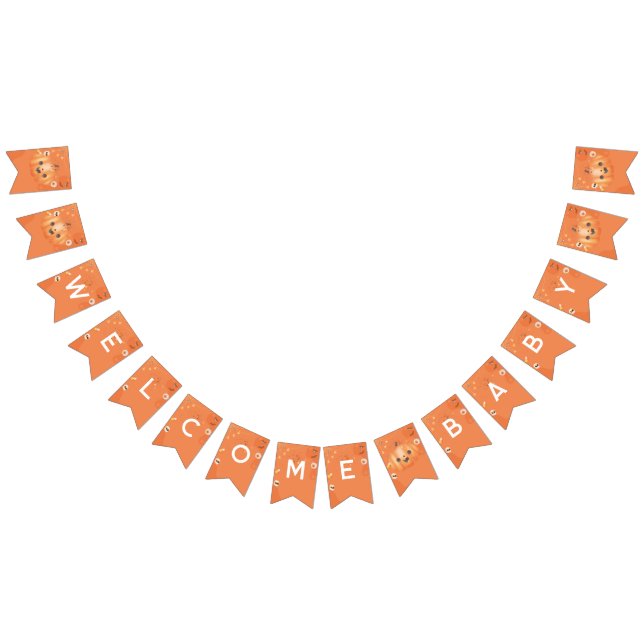 Colourful Halloween Baby Shower Boo Themed Bunting Flags (All)