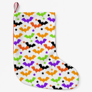 Colourful Halloween Bats Shower Curtain Small Christmas Stocking