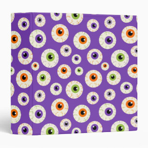 Colourful Halloween Eyeballs Pattern Binder