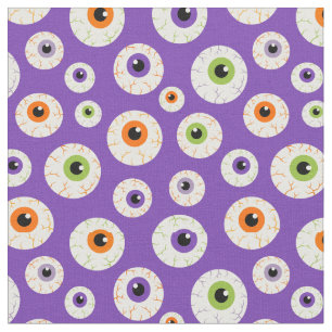 Colourful Halloween Eyeballs Pattern Fabric