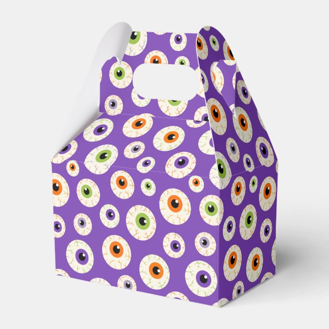 Colourful Halloween Eyeballs Pattern Favor Box (Front Side)