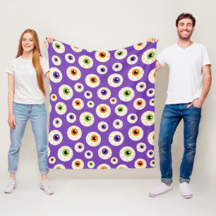Colourful Halloween Eyeballs Pattern Fleece Blanket