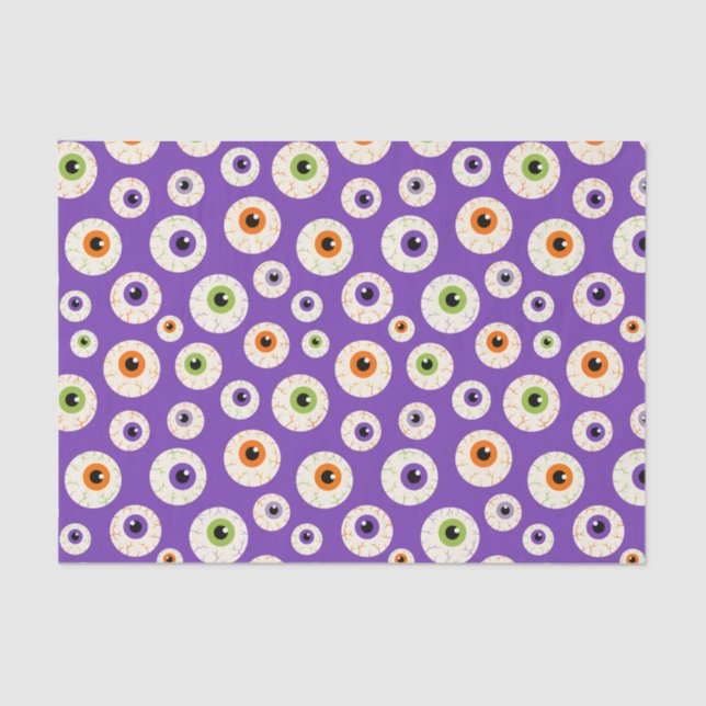 Colourful Halloween Eyeballs Pattern Tissue Paper (Front)