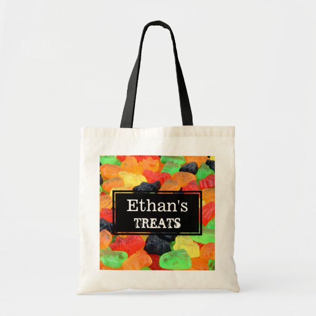 Colourful Halloween Ghosts and Bat Gummy Bag (Front)