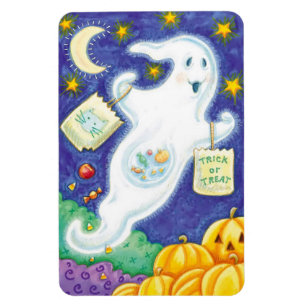 Colourful Halloween Magnet with Halloween Ghost
