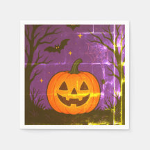 Colourful Halloween Pumpkin Napkins 