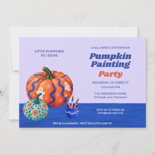 Colourful Halloween Pumpkin Painting Party Invitation