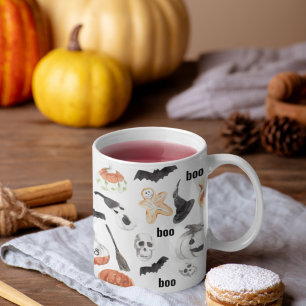 Colourful Halloween Scary Pattern  Happy Halloween Coffee Mug