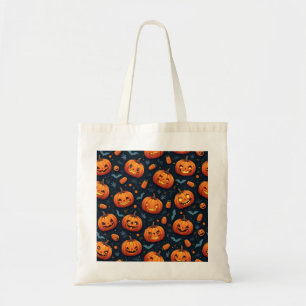 Colourful Halloween Scary Pattern  Happy Halloween Tote Bag