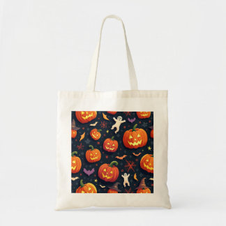 Colourful Halloween Scary Pattern |Happy Halloween Tote Bag