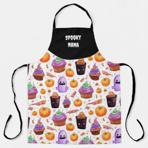 Colourful halloween treat pattern apron for Nana