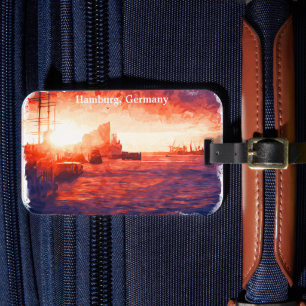 Colourful Hamburg Germany Port City Travel Luggage Tag