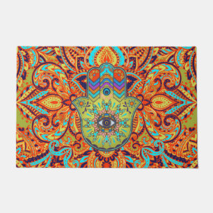 Colourful  Hamsa Hand -  Hand of Fatima Doormat