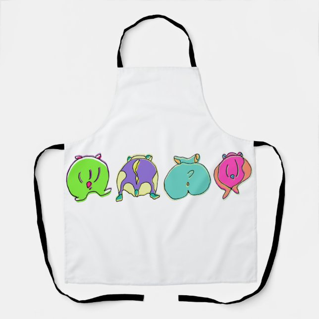 Colourful Hamster Butts Apron (Front)