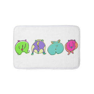 Colourful Hamster Butts Bath Mat