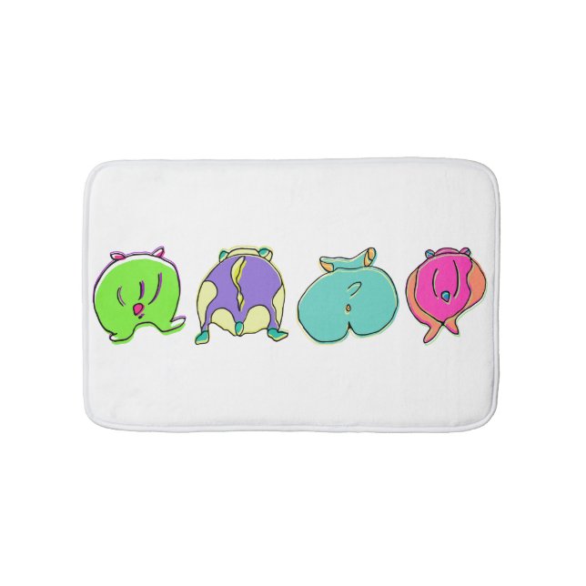 Colourful Hamster Butts Bath Mat (Front)