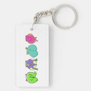 Colourful Hamster Butts Keychain