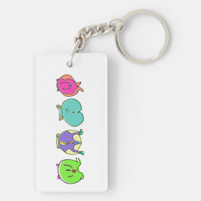 Colourful Hamster Butts Keychain (Back)