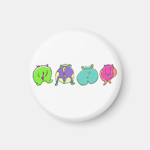Colourful Hamster Butts Magnet