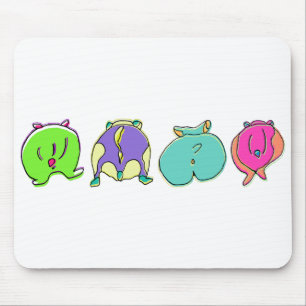 Colourful Hamster Butts Mouse Pad