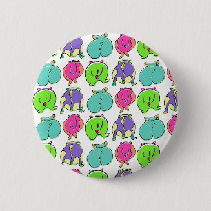 Colourful Hamster Butts Pattern 2 Inch Round Button