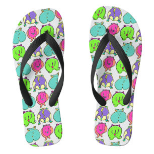 Colourful Hamster Butts Pattern Flip Flops