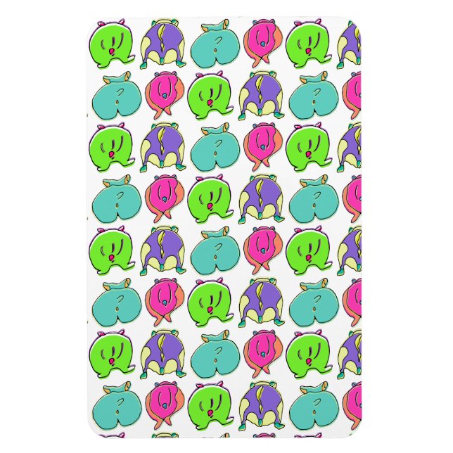 Colourful Hamster Butts Pattern Magnet (Vertical)