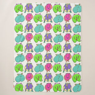 Colourful Hamster Butts Pattern Sherpa Blanket