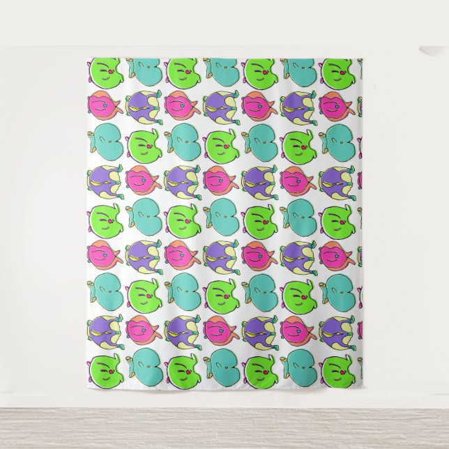 Colourful Hamster Butts Pattern Tapestry (Front)