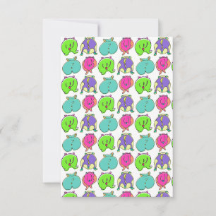 Colourful Hamster Butts Pattern Thank You Card