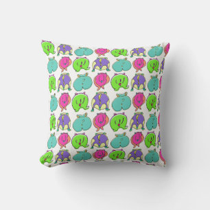 Colourful Hamster Butts Pattern Throw Pillow