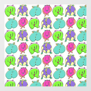 Colourful Hamster Butts Pattern Window Cling