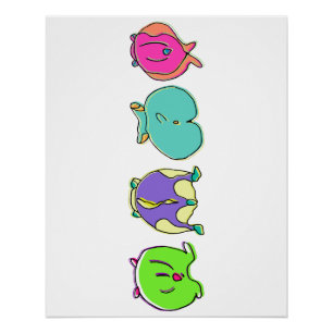 Colourful Hamster Butts Poster