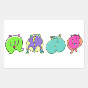 Colourful Hamster Butts Sticker