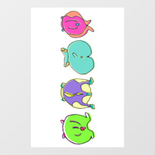 Colourful Hamster Butts Window Cling