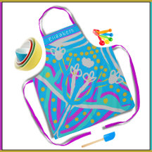 Colourful Hand-Dawn Art Pink Yellow Blue White