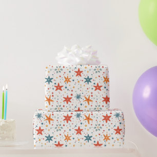 Colourful Hand Draw Snowflakes Wrapping Paper