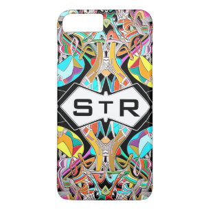 Colourful Hand Drawn Abstract I Monogram Initials Case-Mate iPhone Case