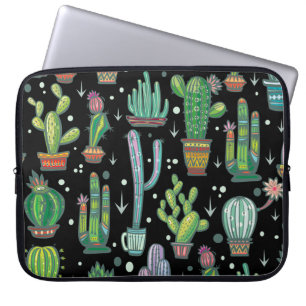Colourful Hand-Drawn Dots: Abstract Vintage Laptop Sleeve