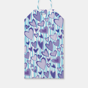 Colourful Hand Drawn Hearts Gift Tag