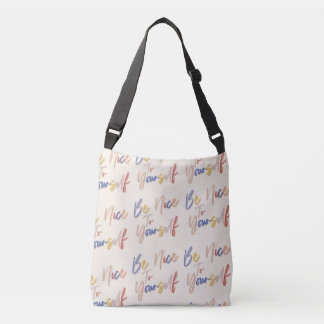Colourful Hand Drawn Motivational Pattern Crossbody Bag