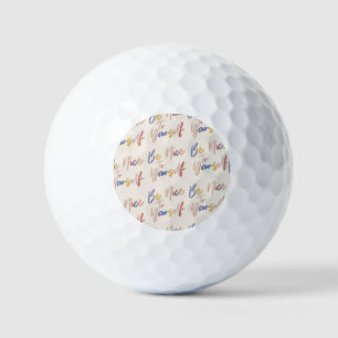 Colourful Hand Drawn Motivational Pattern Golf Balls